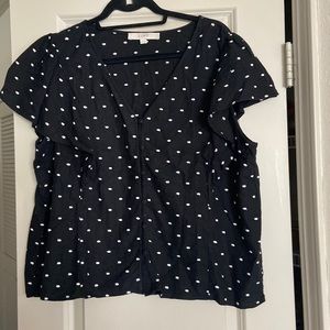 Polka dot linen shirt